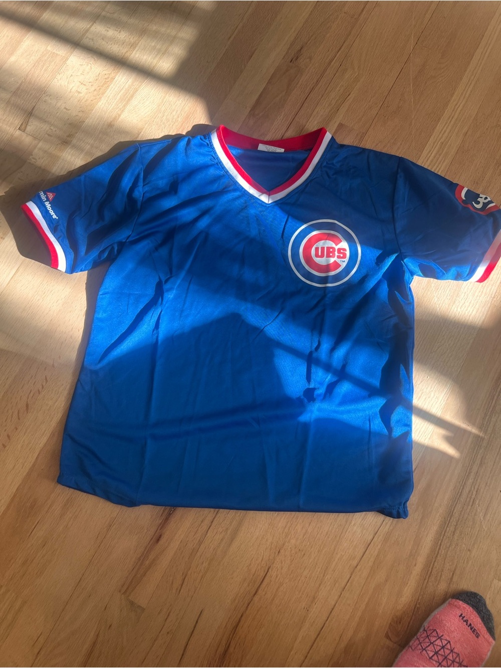 Match Royal Blue Short-Sleeve Cubs Logo Tee with Red & White Trim